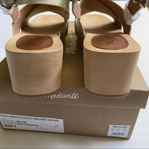 Madewell Farrah Croc Embossed Leather Slingback Clog NWT - Picture 7 of 16